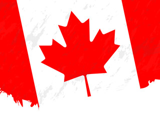 Grunge-style flag of Canada.