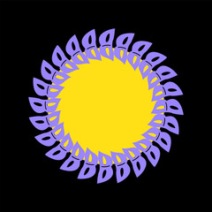 Mardi Gras. Carnival mask round banner with place for text. Carnival border decorative postcard.