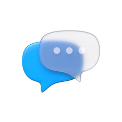 Chat glass icon 3d render isolated