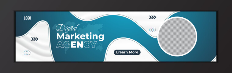 Digital marketing agency LinkedIn banner and Social media Cover Photo Facebook Stock Vector cover for LinkedIn and social media Facebook