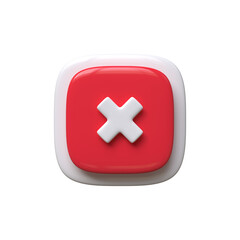 Fototapeta premium Crossmark button icon 3d render isolated
