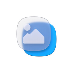 Image filetype glass icon 3d render isolated