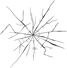 glass crack transparent vector illustration isolated