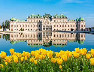 Upper Belvedere palace in spring in Vienna, Austria