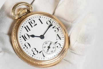 Antique American Made Pocket Watch In Hand