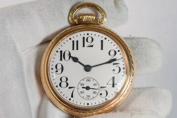 Gold Antique Pocket Watch Dial Arabic Indices