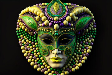Theatrical Venetian mask on a black background