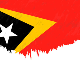 Grunge-style flag of East Timor.