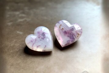 Spinel Quartz, close up cute small gemstone cut in heart shape, Generative ai