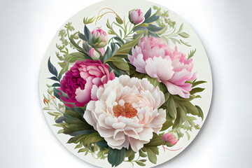 Circle from peonies