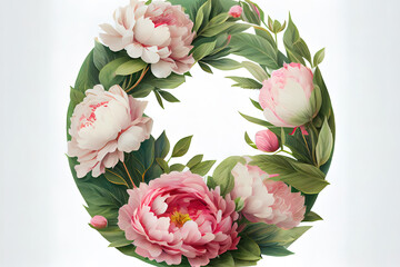 Circle from peonies