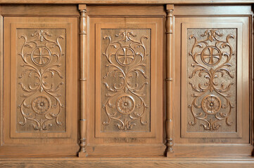Ornament on the wooden panels