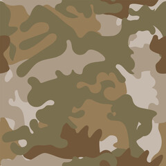 Camouflage seamless pattern. Khaki texture. Military background.