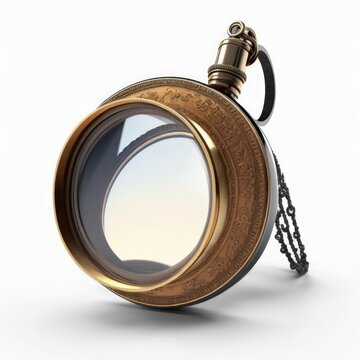 Detailed illustration of a monocle eyepiece lorgnette isolated on a white background, generative ai