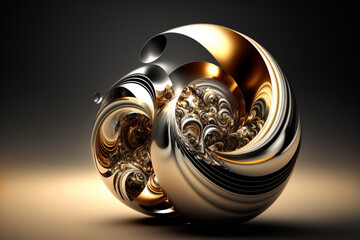 3d rendered illustration of Gold sphere