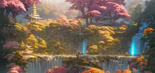 Obraz na płótnie Canvas A Scenic View Of The Waterfalls