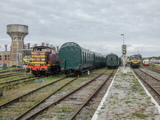 Fototapeta na wymiar Old steam train and rails