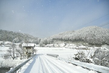 田舎の雪景色