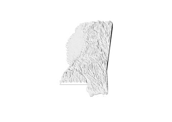A map of Mississippi, Mississippi map in joyplot style. Minimalist poster of Mississippi map to demonstrate state topography in 3D like style.