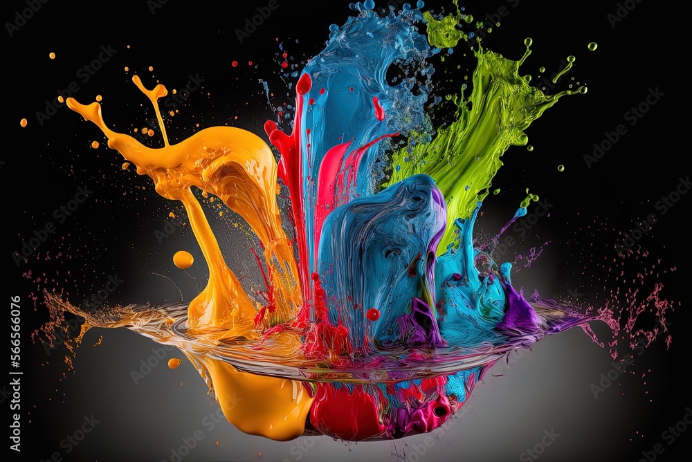Poster a quick flash of color and a splash of liquid generative ai