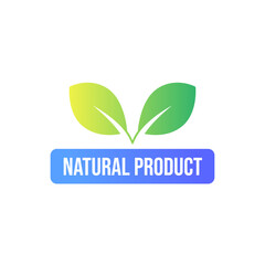 Natural product label logo isolated on white background