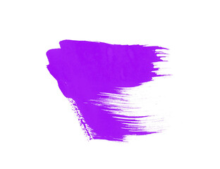 Purple brush for art painting. Beautiful isolated smear brushes on white backdrop