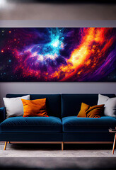 Star map on sofa background wall