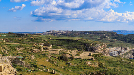 Fototapeta na wymiar landscape of the south of the Mediterranean island of Gozo.