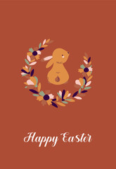 Happy Easter greeting card. Vector illustration