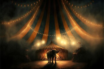 nice circus at night - obrazy, fototapety, plakaty