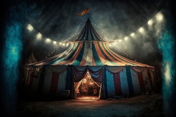 a fairytale circus in the dark - obrazy, fototapety, plakaty