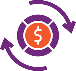 Fototapeta premium Money flow Vector Icon Design Illustration