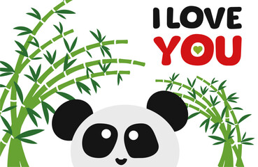 panda, bamboo, february 14, love