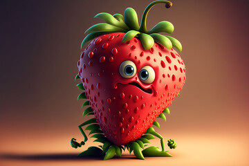 Curious Strawberry: A Cute and Inquisitive Character