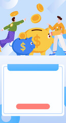 Internet finance and wealth management investment flat vector concept operation hand drawn illustration
