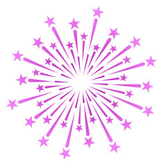 Sparkling fireworks lights icon. Color celebration symbol