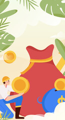 Internet finance and wealth management investment flat vector concept operation hand drawn illustration
