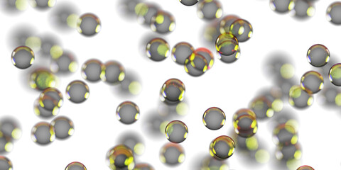 透過した沢山のシャボン玉のイラスト