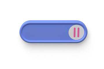 hardcover image for bandages with pause icon printed in the right corner on white background. 3d render