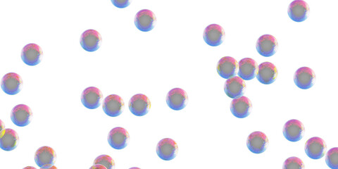 透過した沢山のシャボン玉のイラスト