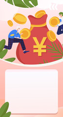 Internet finance and wealth management investment flat vector concept operation hand drawn illustration
