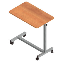 3D rendering illustration of an hospital table