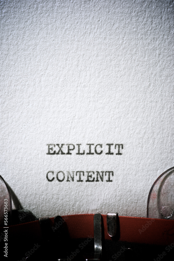 Poster explicit content text
