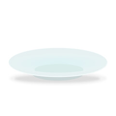 Plate icon isolated on white background vector illustration. Empty dish cartoon style.