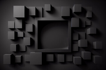 Abstract Black Geometric 3D background product podium modern