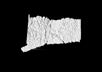 A map of Connecticut, Connecticut map in joyplot style. Minimalist poster of Connecticut map to demonstrate state topography in 3D like style.