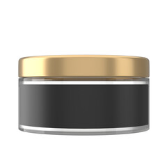 skincare cream jar transparent mockup packaging in black gold