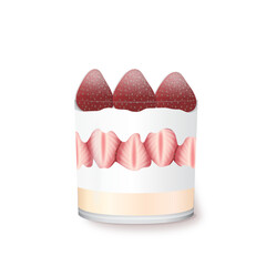 いちごのグラスケーキ、立体、リアル