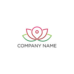 lotus and point logo vector, spa and nature logo inspiration