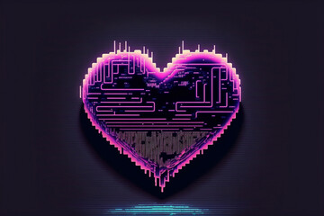 futuristic abstract heart - valentine's day